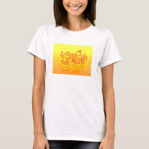 Orange background with letters T-Shirt