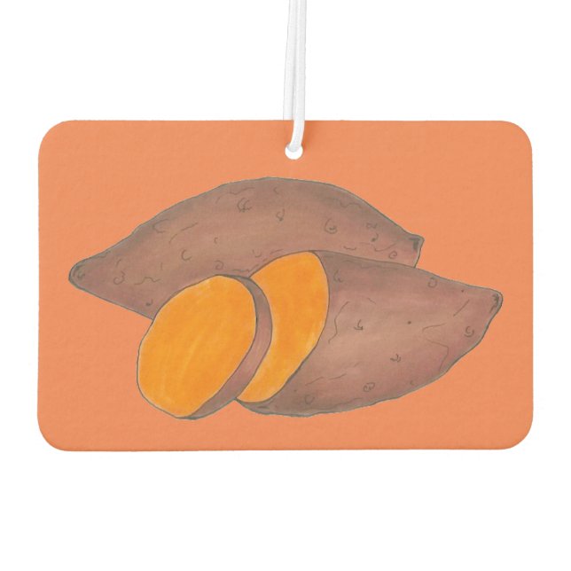 Orange Baked Sweet Potato Yam Cooking Foodie Food Car Air Freshener (Back)