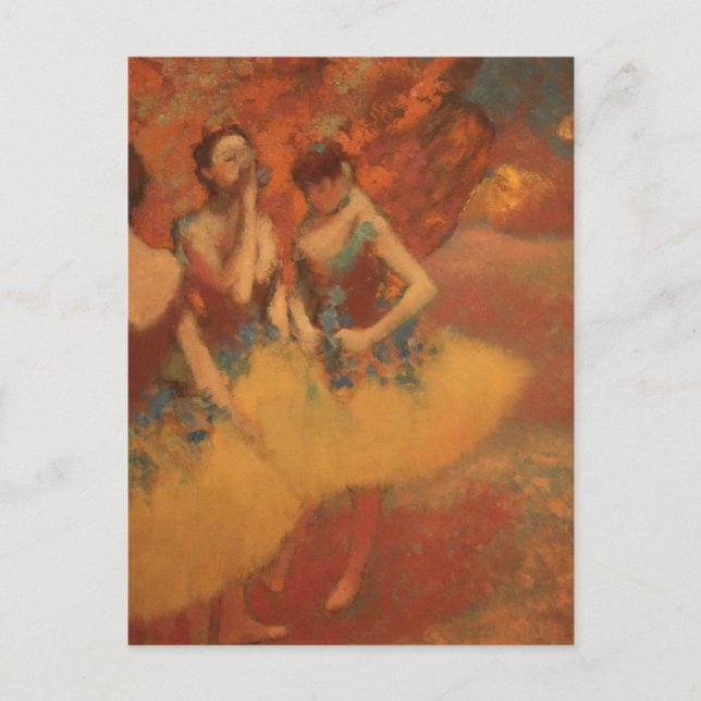 Orange Ballet Dancers Edgar Degas Postcard (Front)