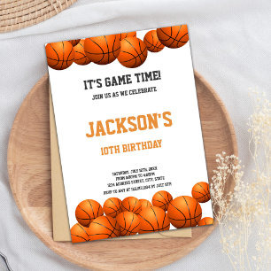 Orange balls Basketball Invitations
