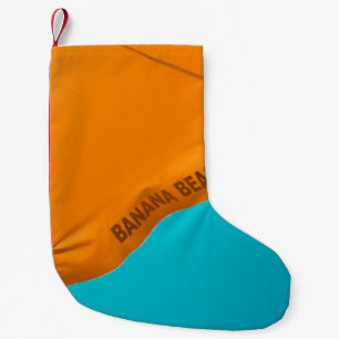 Orange banana beach-printed umbrella small christmas stocking