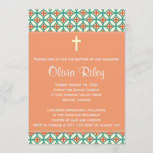 Orange Baptism/Christening Invite