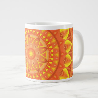 Orange Base Mandala Large Coffee Mug