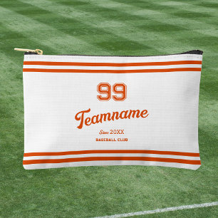 Orange Baseball Custom Player Number & TeamName Accessory Pouch