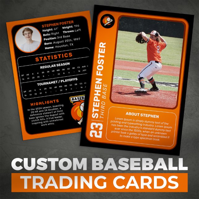 Orange Baseball Trading Card Gift Baseball Player  (Creator Uploaded)