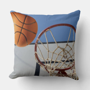 Orange Basketball About To Score Points, Cushion