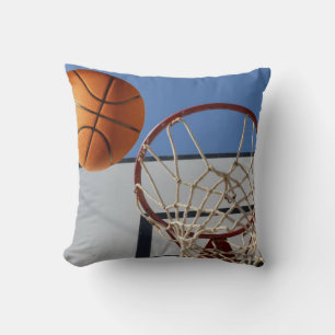 Orange Basketball About To Score Points, Cushion