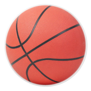 Orange Basketball Design Ceramic Knob