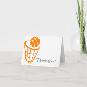 Orange Basketball Thank You Card