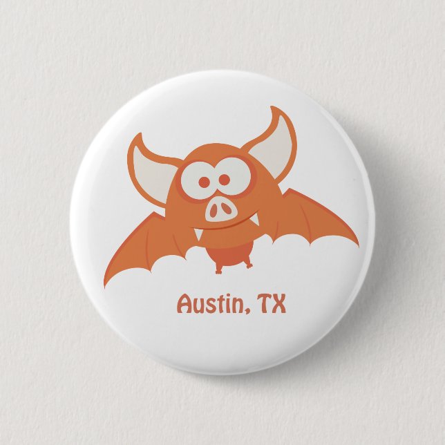Orange Bat - Austin, TX 6 Cm Round Badge (Front)