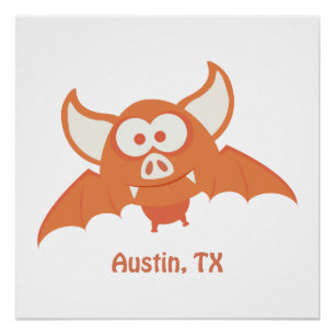 Orange Bat - Austin, TX Poster