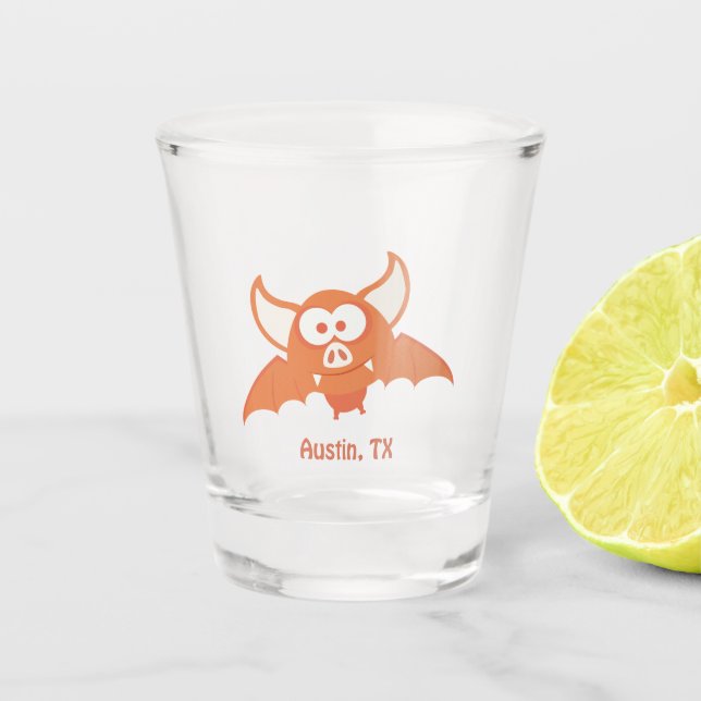 Orange Bat - Austin, TX Shot Glass (Front)