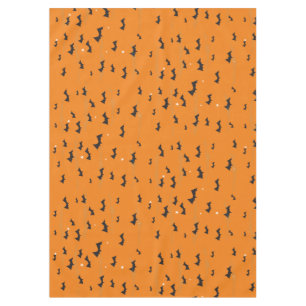 Orange Bat Halloween Table Cloth