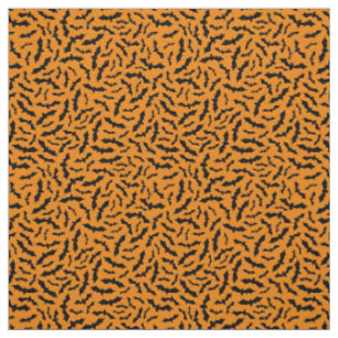 Orange Bat Happy Halloween Modern Fabric