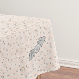 Orange Bats Spooky Cute Baby Halloween Tablecloth