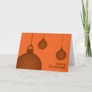 Orange Baubles Christmas Card
