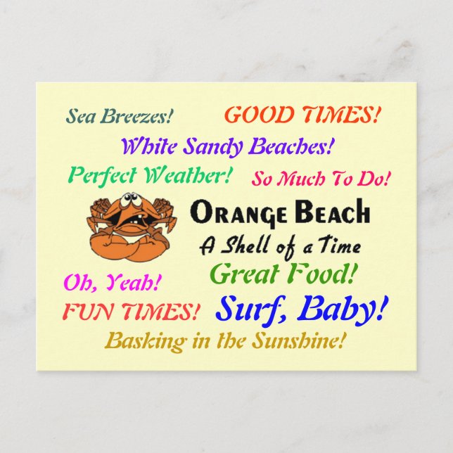 Orange Beach Alabama Postcard (Front)