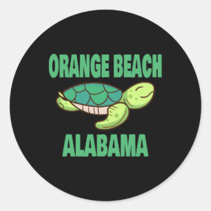 Orange Beach Alabama Sea Turtle Themed For Men Wom Classic Round Sticker