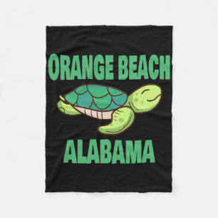Orange Beach Alabama Sea Turtle Themed For Men Wom Fleece Blanket
