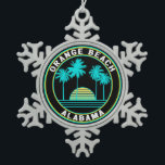 Orange Beach Alabama Snowflake Pewter Christmas Ornament<br><div class="desc">Orange Beach Alabama</div>
