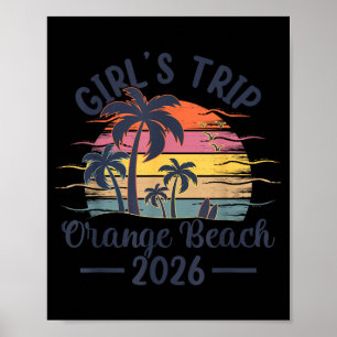 Orange Beach Girls Trip 2026 Vintage Sunset Summer Poster