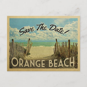 Orange Beach Save The Date Vintage Beach Nautical Announcement Postcard