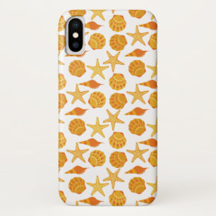 Orange Beach Shell Pattern iPhone X Case