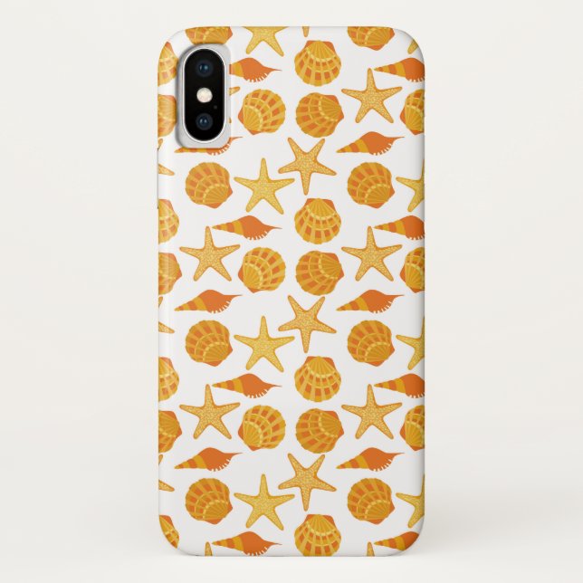 Orange Beach Shell Pattern Case-Mate iPhone Case (Back)