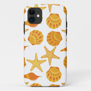 Orange Beach Shell Pattern iPhone 11 Case