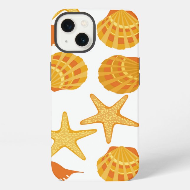 Orange Beach Shell Pattern iPhone Case (Back)