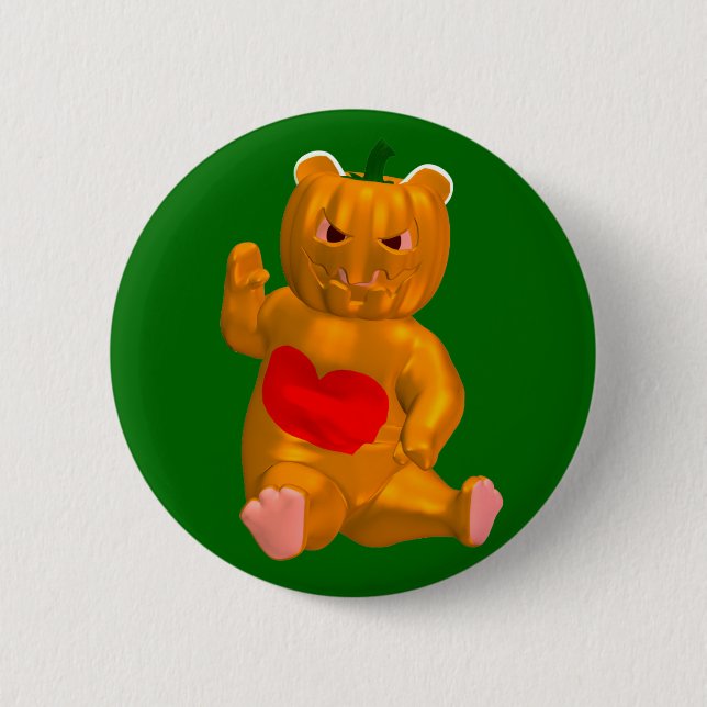 Orange Bear 6 Cm Round Badge (Front)