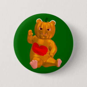 Orange Bear 6 Cm Round Badge