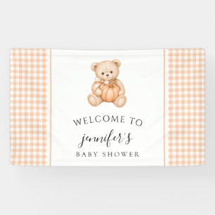 Orange Bear Pumpkin baby shower welcome Banner