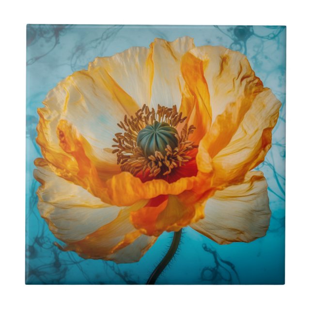Orange Beauty  Ceramic Tile (Front)