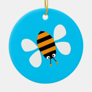 Orange Bee Ceramic Tree Decoration
