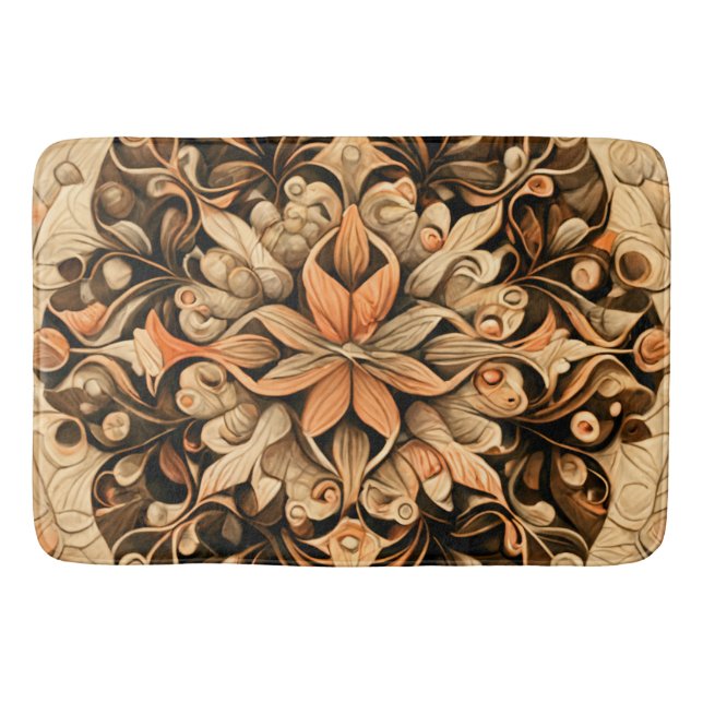 Orange Beige Brown Decoration aesthetic Background Bath Mat (Front)