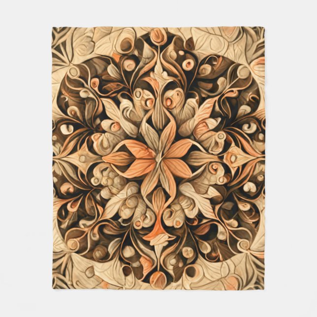 Orange Beige Brown Decoration aesthetic Background Fleece Blanket (Front)