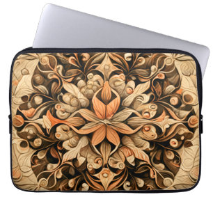 Orange Beige Brown Decoration aesthetic Background Laptop Sleeve