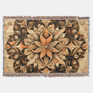 Orange Beige Brown Decoration aesthetic Background Throw Blanket