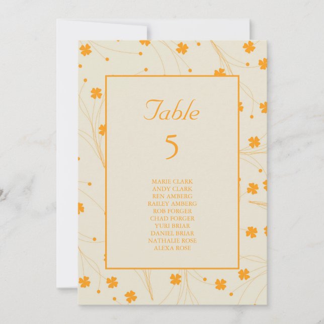 Orange Beige Retro Y2K 70s Flower Pattern Invitation (Front)