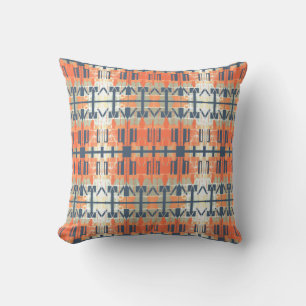 Orange Beige White Slate Mediterranean Large Tiles Cushion