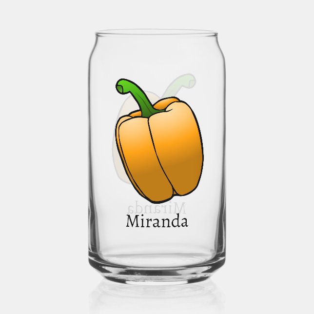 Orange Bell Pepper Can Glass (Front)