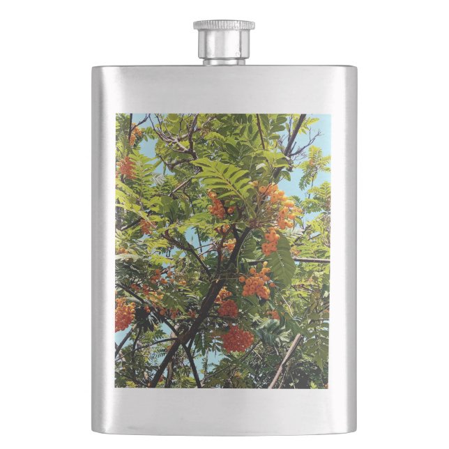 Orange berries hip flask (Front)