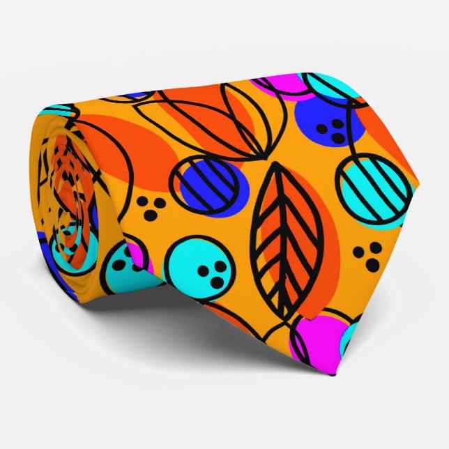 Orange Berry Pop Neck Tie (Rolled)