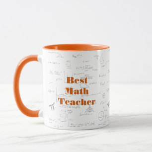 Orange Best Math Teacher Math Formulas Graphics Mug