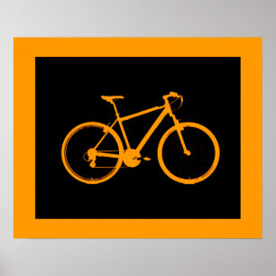 orange bicycle ~ bike for walls poster