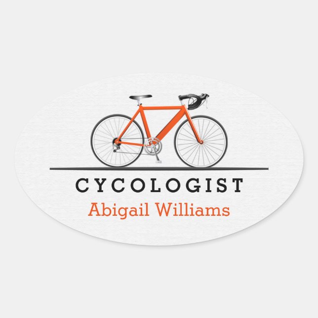 orange bicycle Cycologist Oval Sticker (Front)