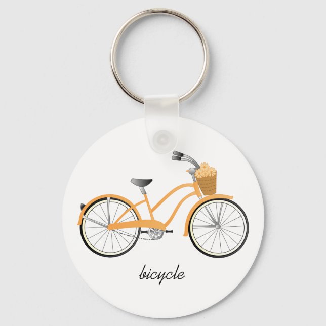 Orange Bicycle Key Ring (Front)