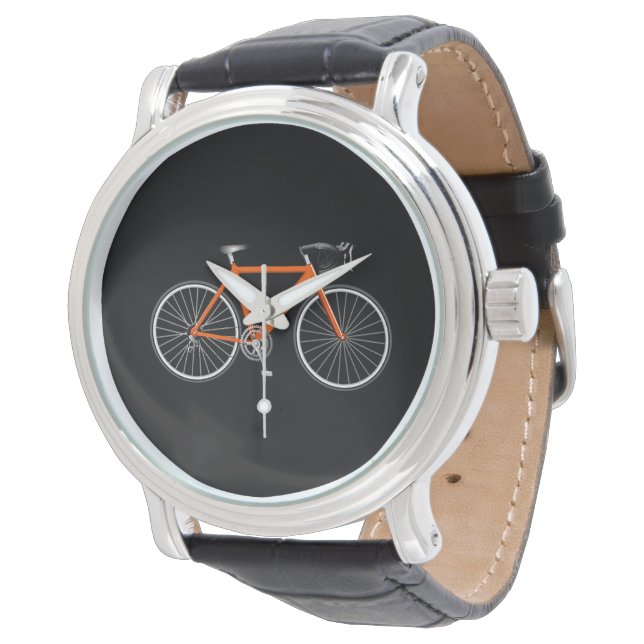 Orange Bicycle On Black Watch (Angled)