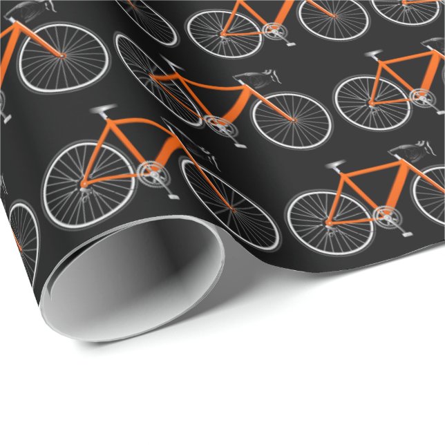 orange bicycle on black wrapping paper (Roll Corner)